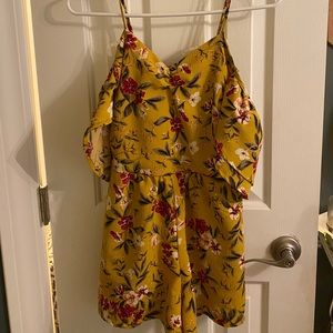 Floral Mustard Yellow Romper